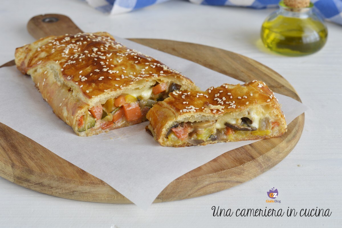 Strudel com vegetais e mussarela