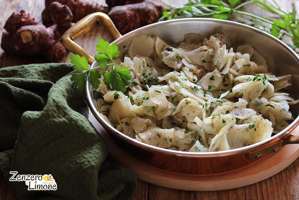 Topinambur salteados, receita leve