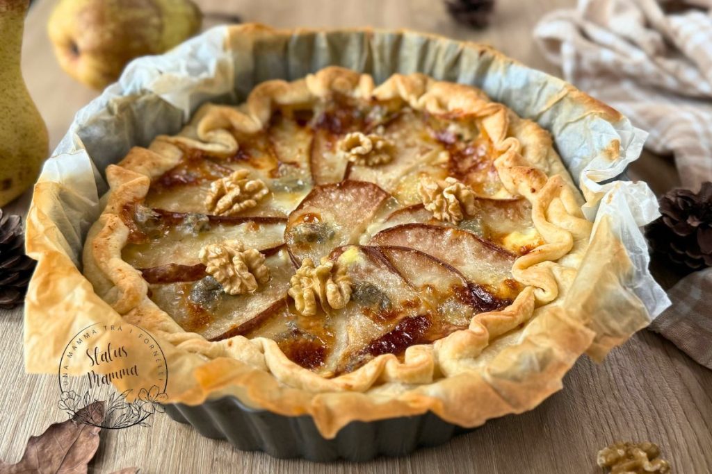 Torta Salgada de Gorgonzola e Pera também na Fritadeira a Ar