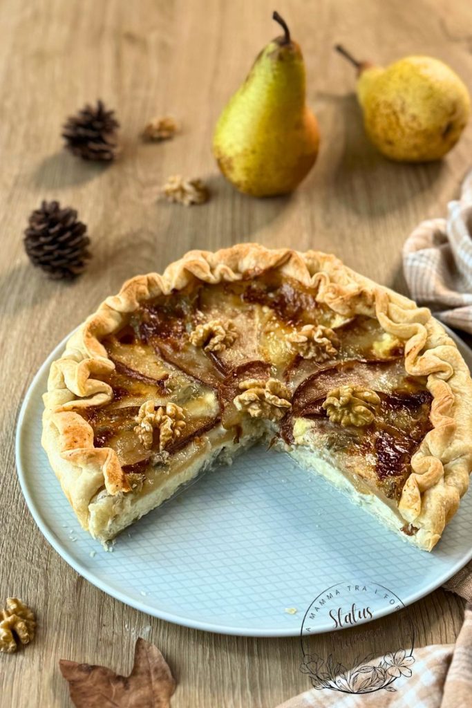 Torta Salgada de Gorgonzola e Pera também na Fritadeira a Ar