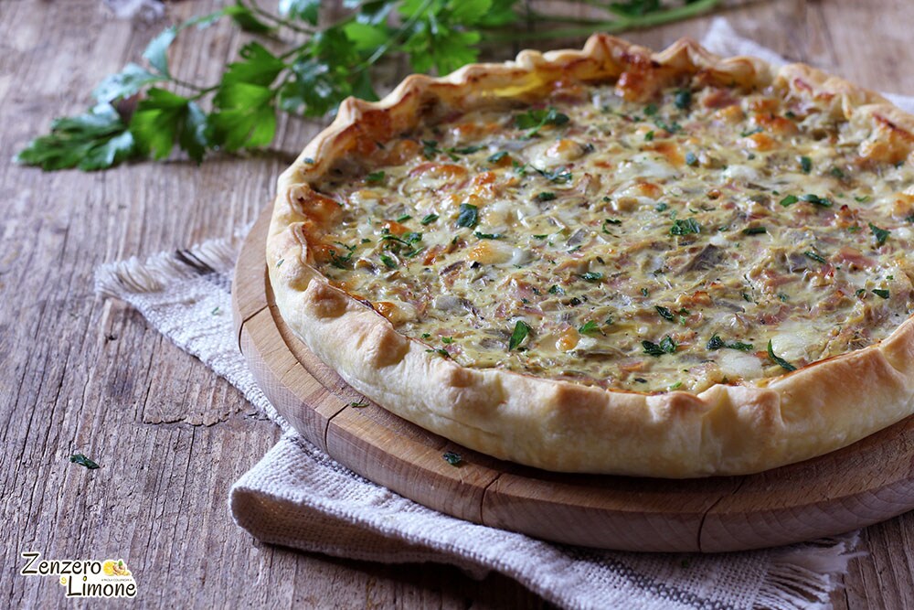 Torta salgada de alcachofra