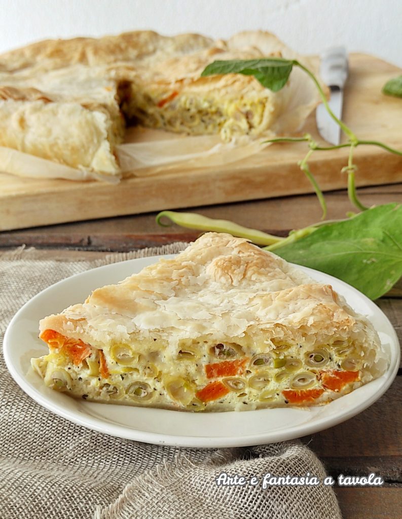 Torta salgada de vagens e cenouras