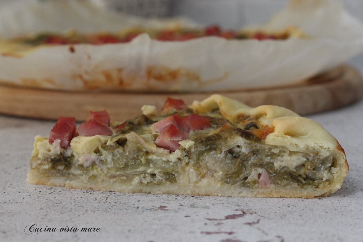 Torta salgada escarola e presunto