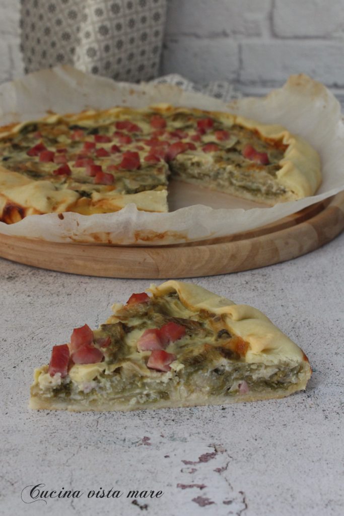 Torta salgada escarola e presunto Cozinha vista mar