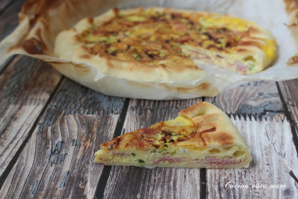 Torta salgada de presunto e abobrinha Cozinha com vista para o mar