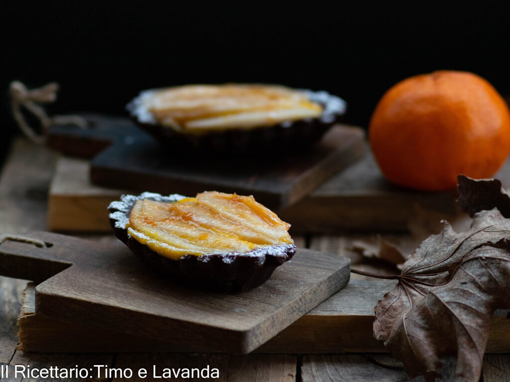 Tortinhas de cacau e peras