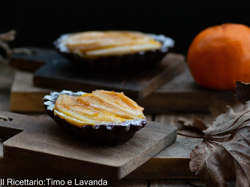 Tortinhas de cacau e peras