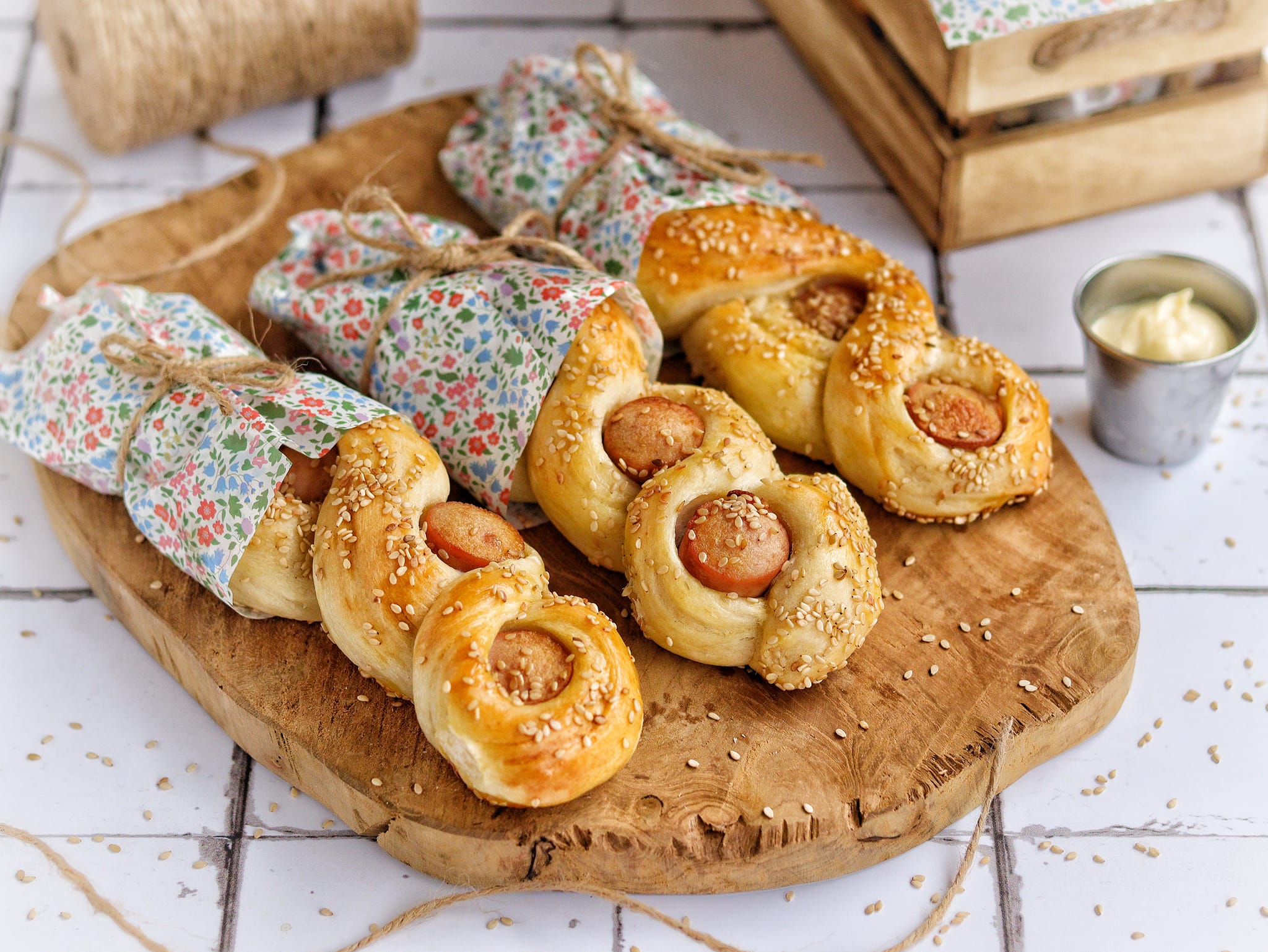 Trancinhas com salsicha