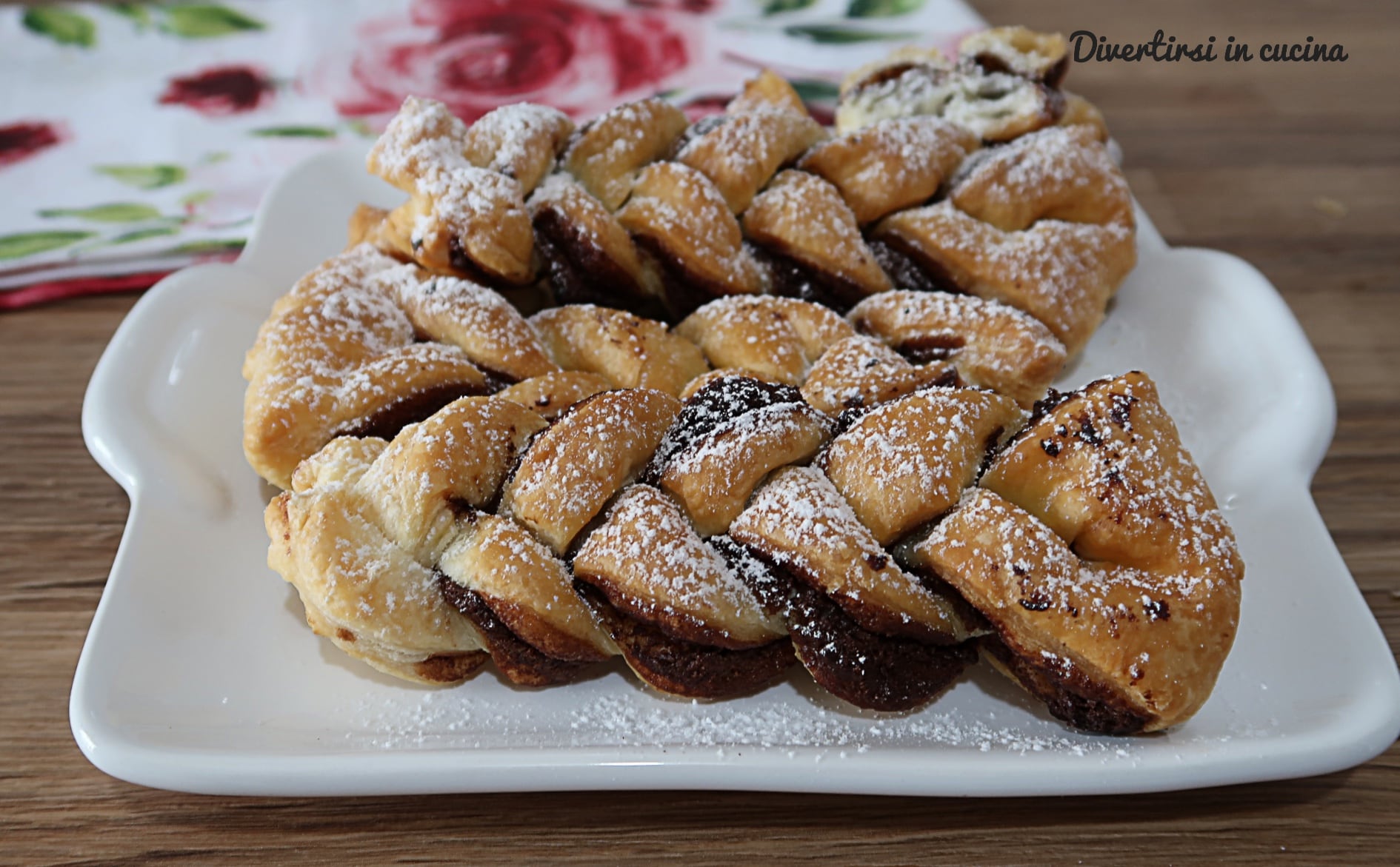 Trancinhas de massa folhada com Nutella na fritadeira a ar
