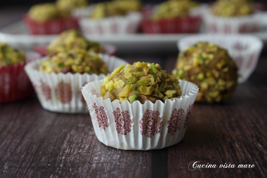 Trufas de pistache Cozinha vista mar