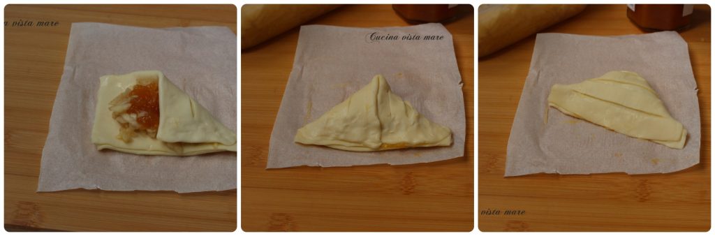 Ventagli de massa folhada com maçã Cozinha vista mar