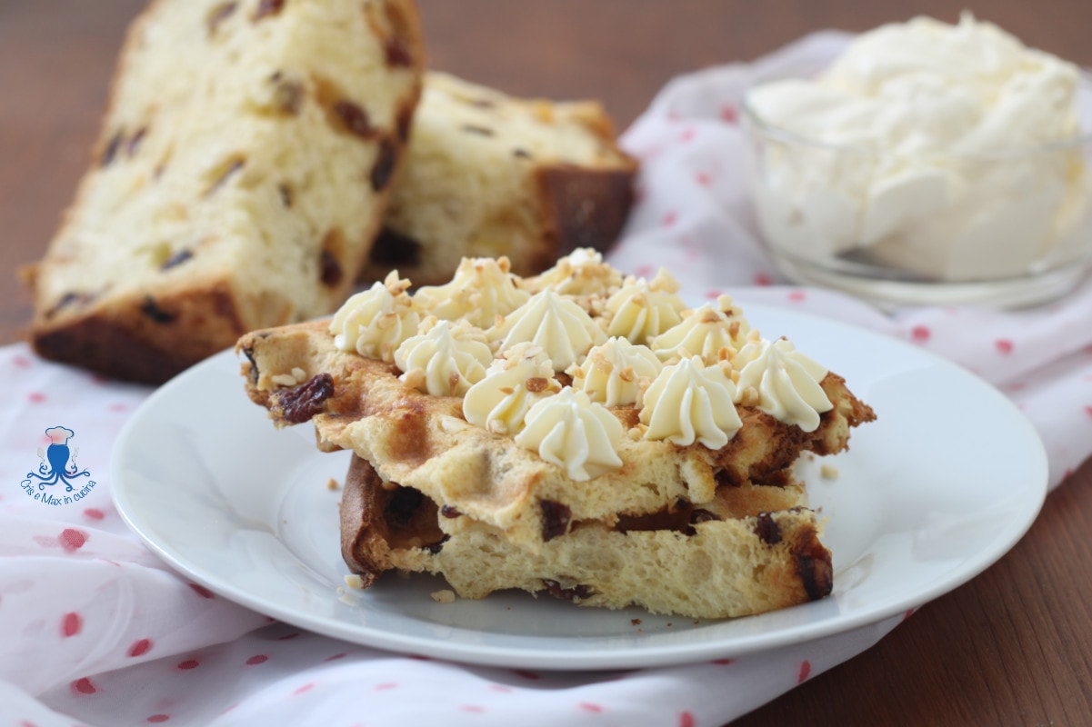 Waffle com o panetone