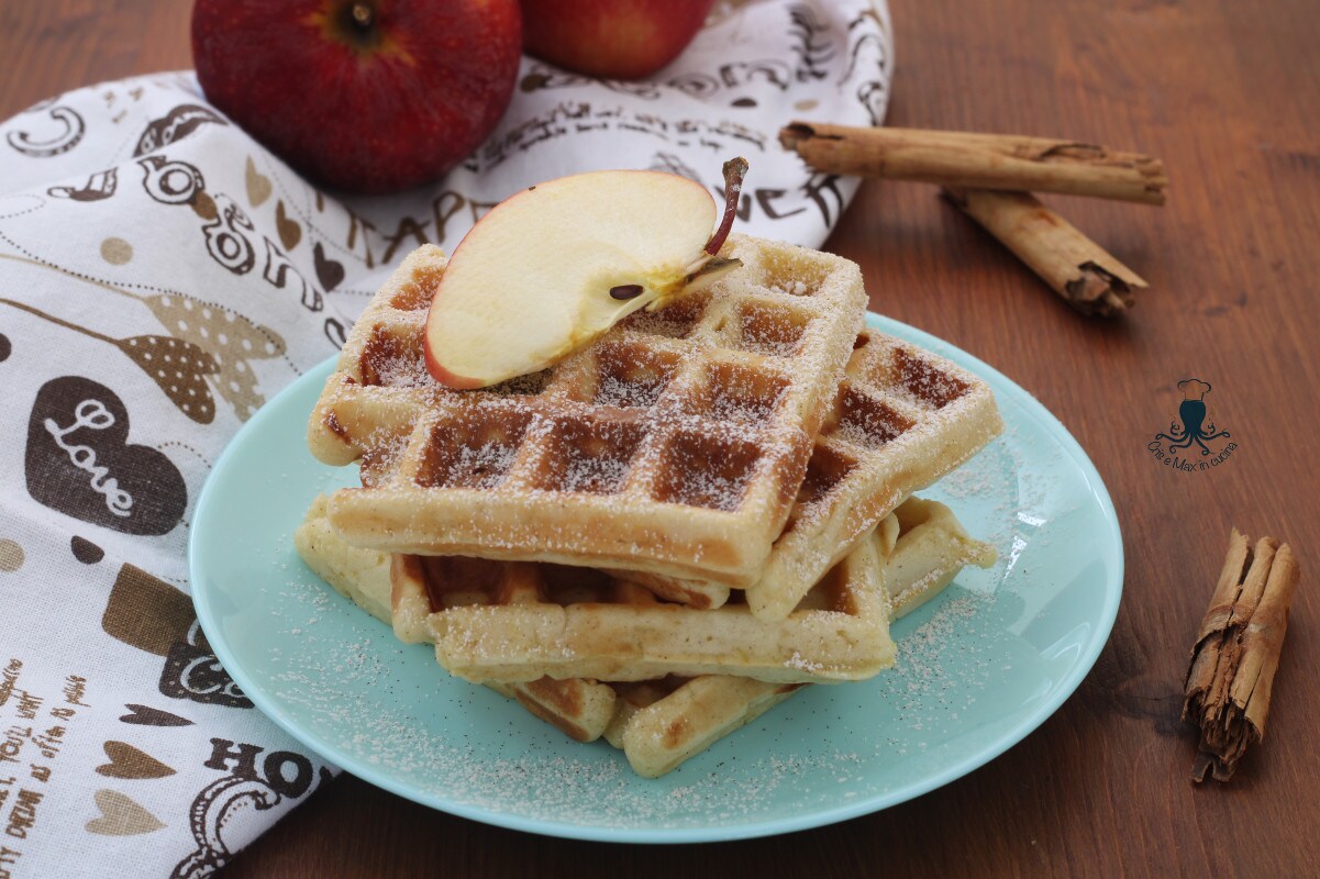 Waffle de maçã, receita sem manteiga