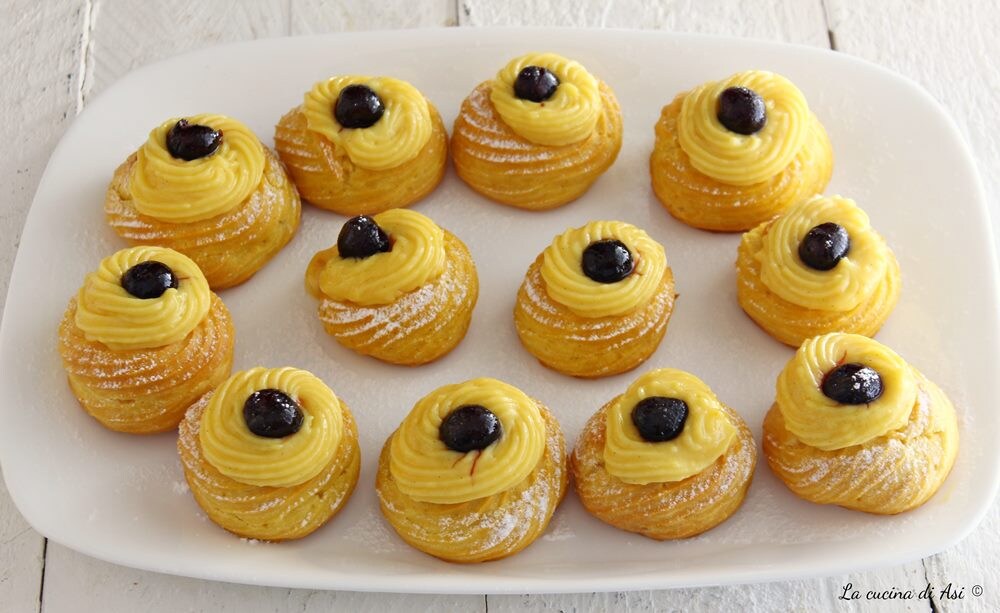 Zeppole no forno receita doce massa choux