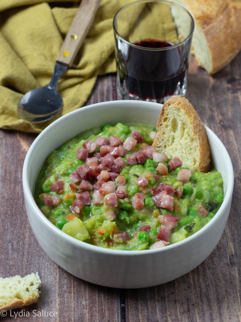 Sopa de ervilhas e bacon
