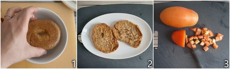 a. molhar as friselles na água por alguns segundos