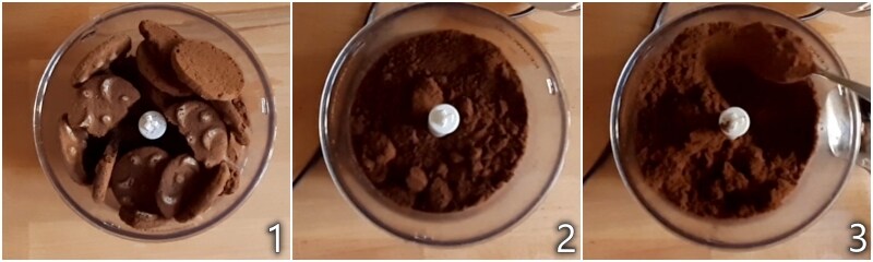 a. triturar os biscoitos pan di stelle com o cacau