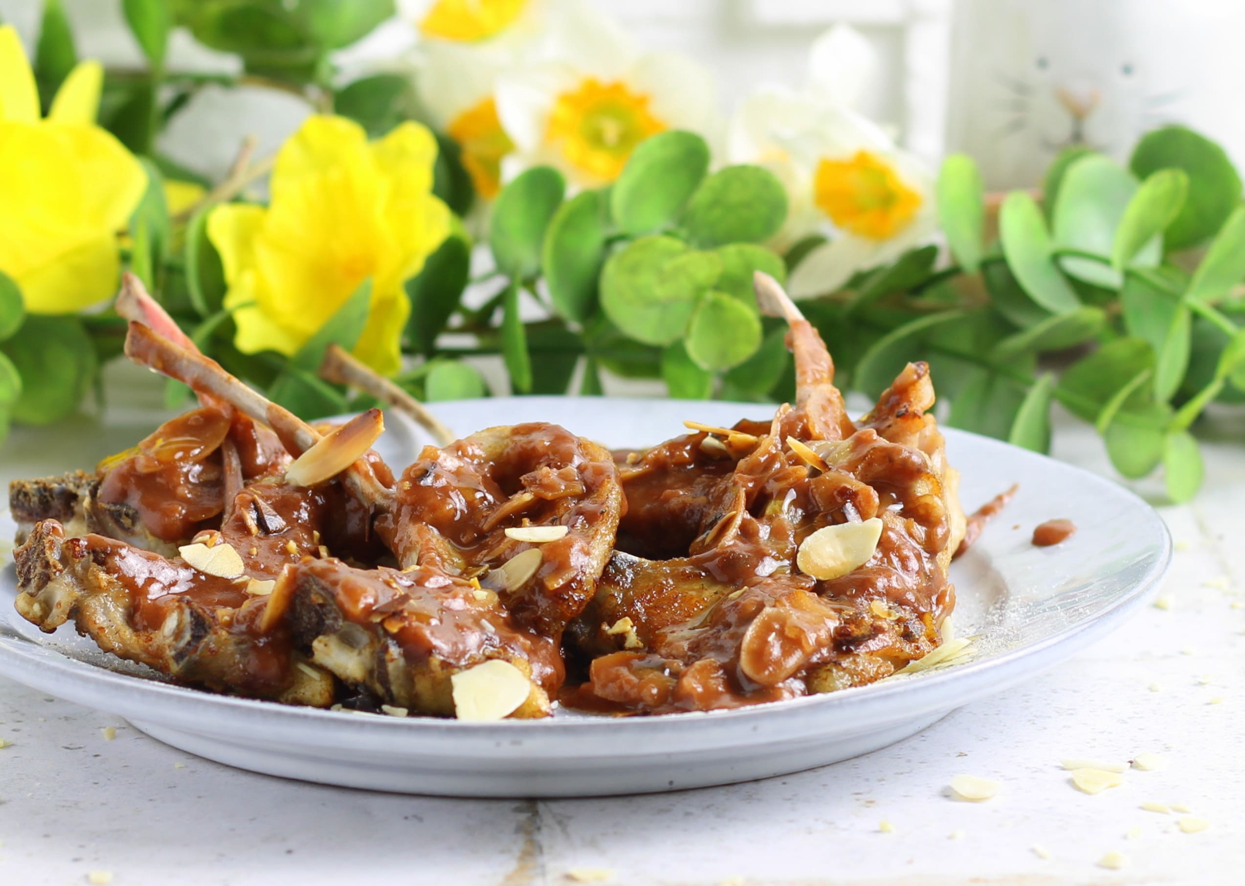 Escalopes de cordeiro ao marsala e amêndoas