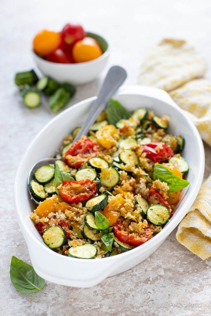 abobrinhas com tomates ao forno