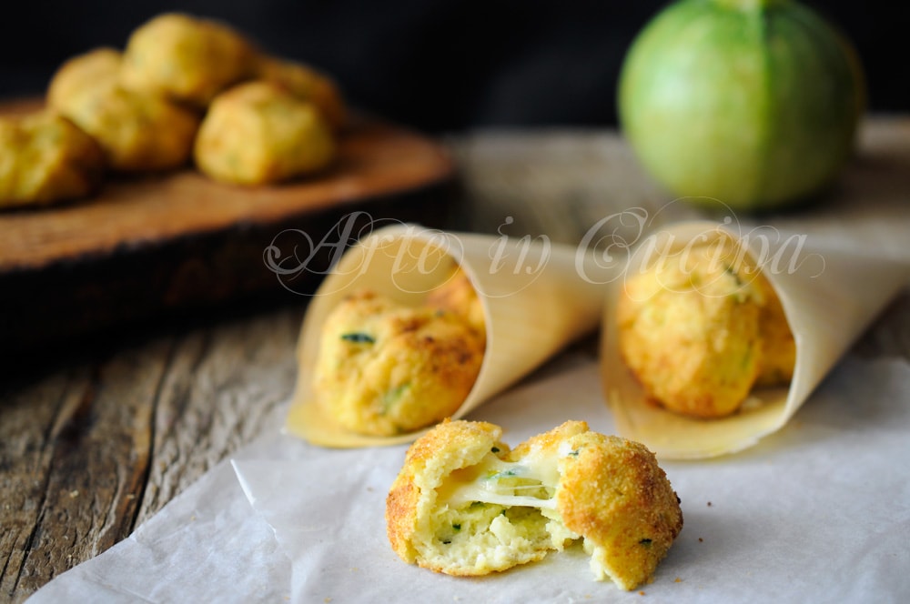 Almôndegas de batata ricota e abobrinha ao forno