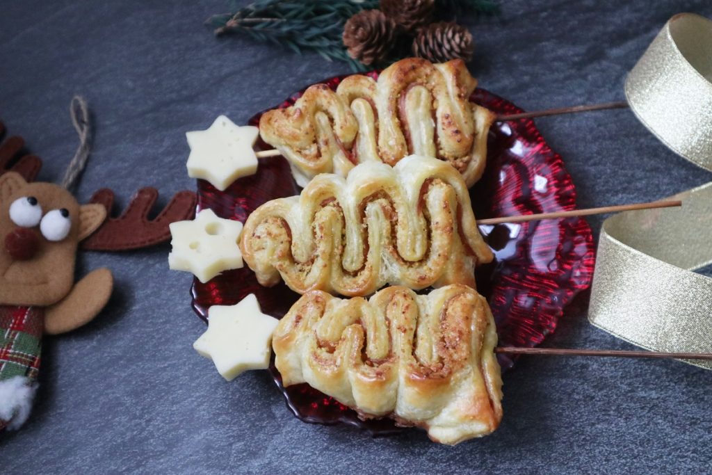 arvorezinhas de natal de massa folhada