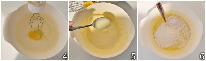b. adicionar os ovos e o coco ralado