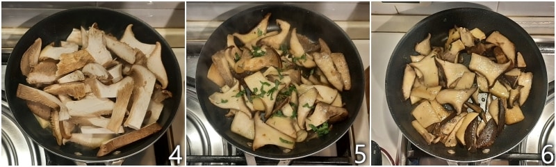 b. como cozinhar os cogumelos cardoncelli pleurotus na frigideira