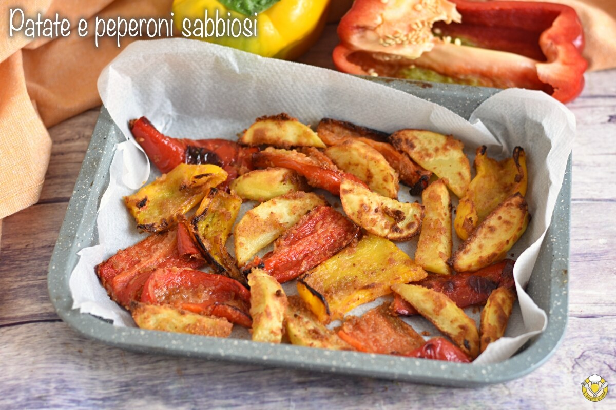 Batatas e pimentões crocantes