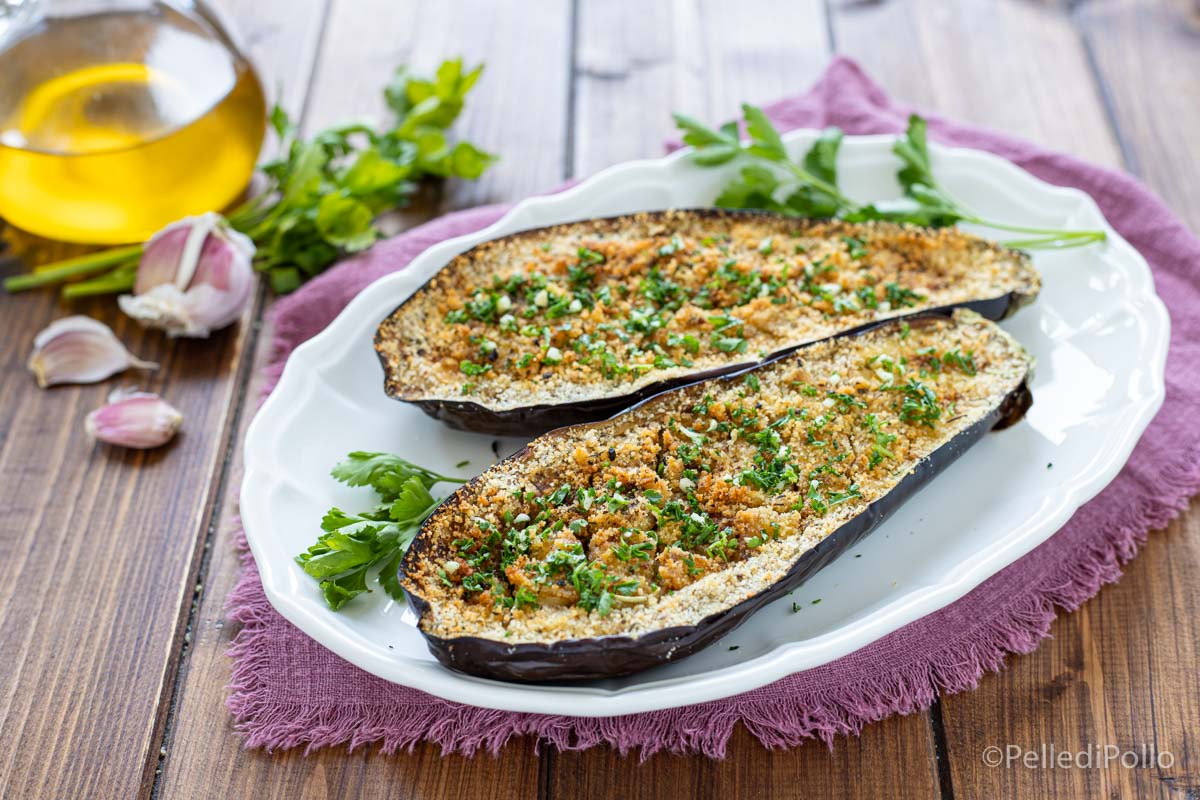 Berinjela quadriculada gratinada