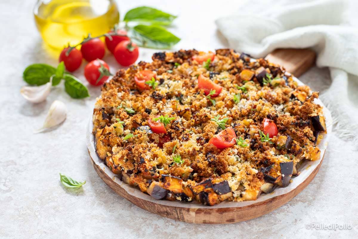 Berinjelas gratinadas na fritadeira a ar