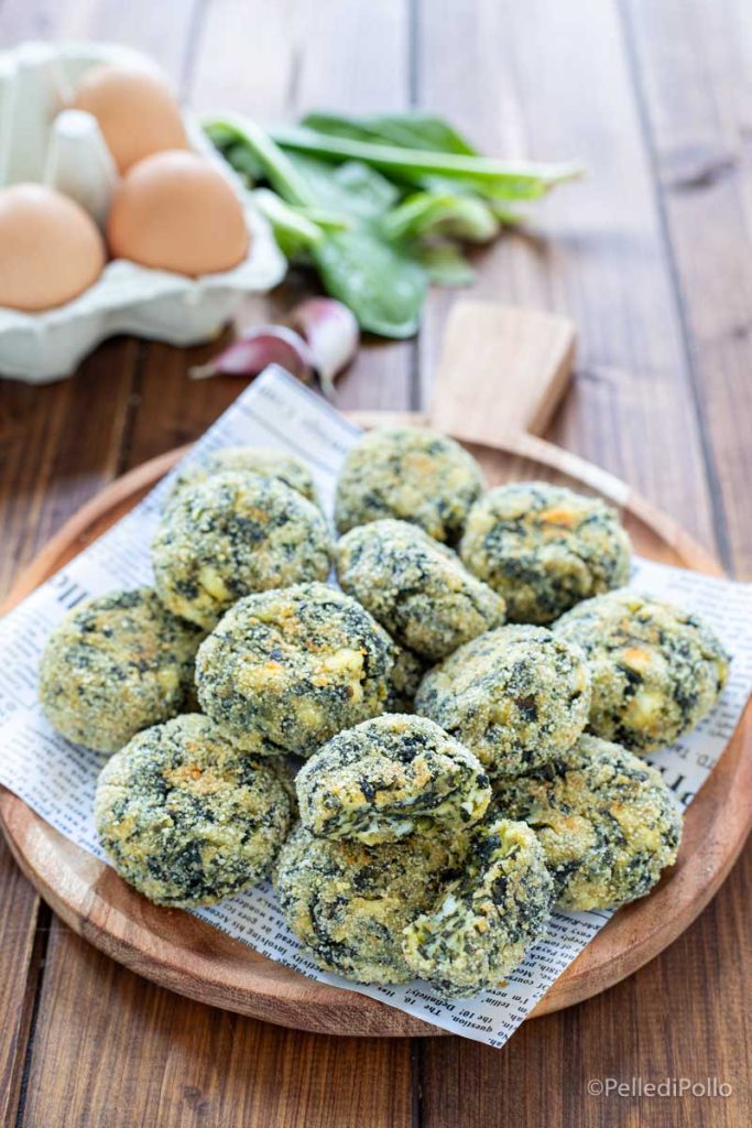 bolinhos de feta e espinafre