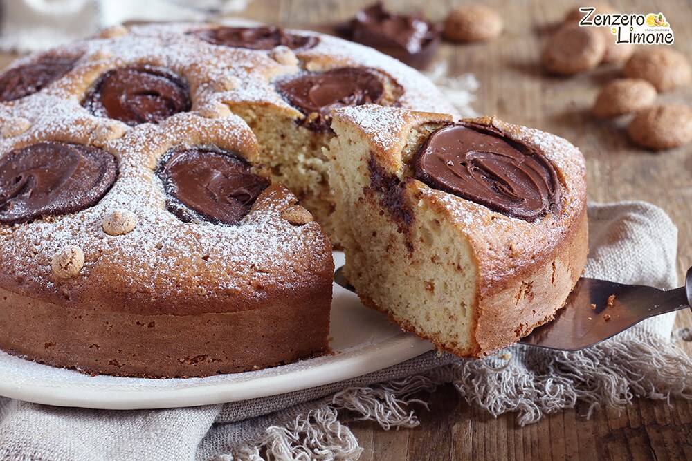 bolo Nua com Nutella - fatia