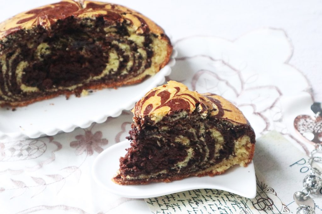 Bolo zebrado de café