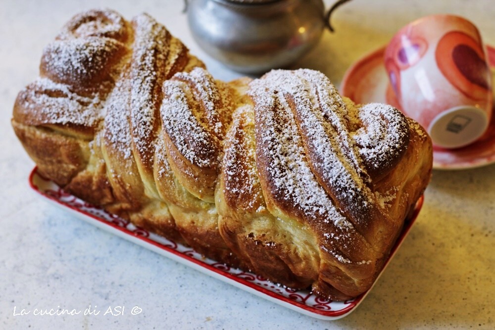Brioche super macia trança russa com creme de leite