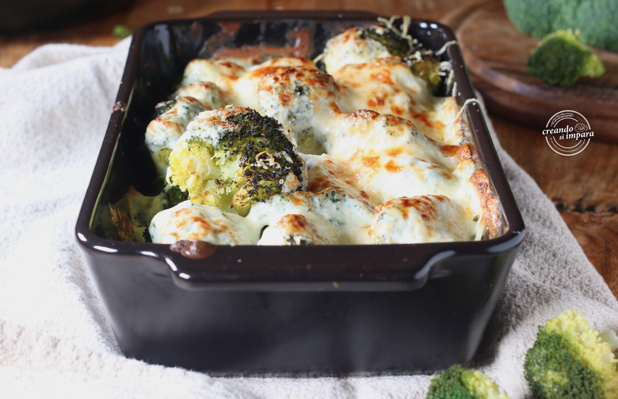 Brócolis gratinados ao forno