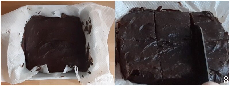 brownies banana e manteiga de amendoim 4 cortar os brownies sem farinha e sem açúcar