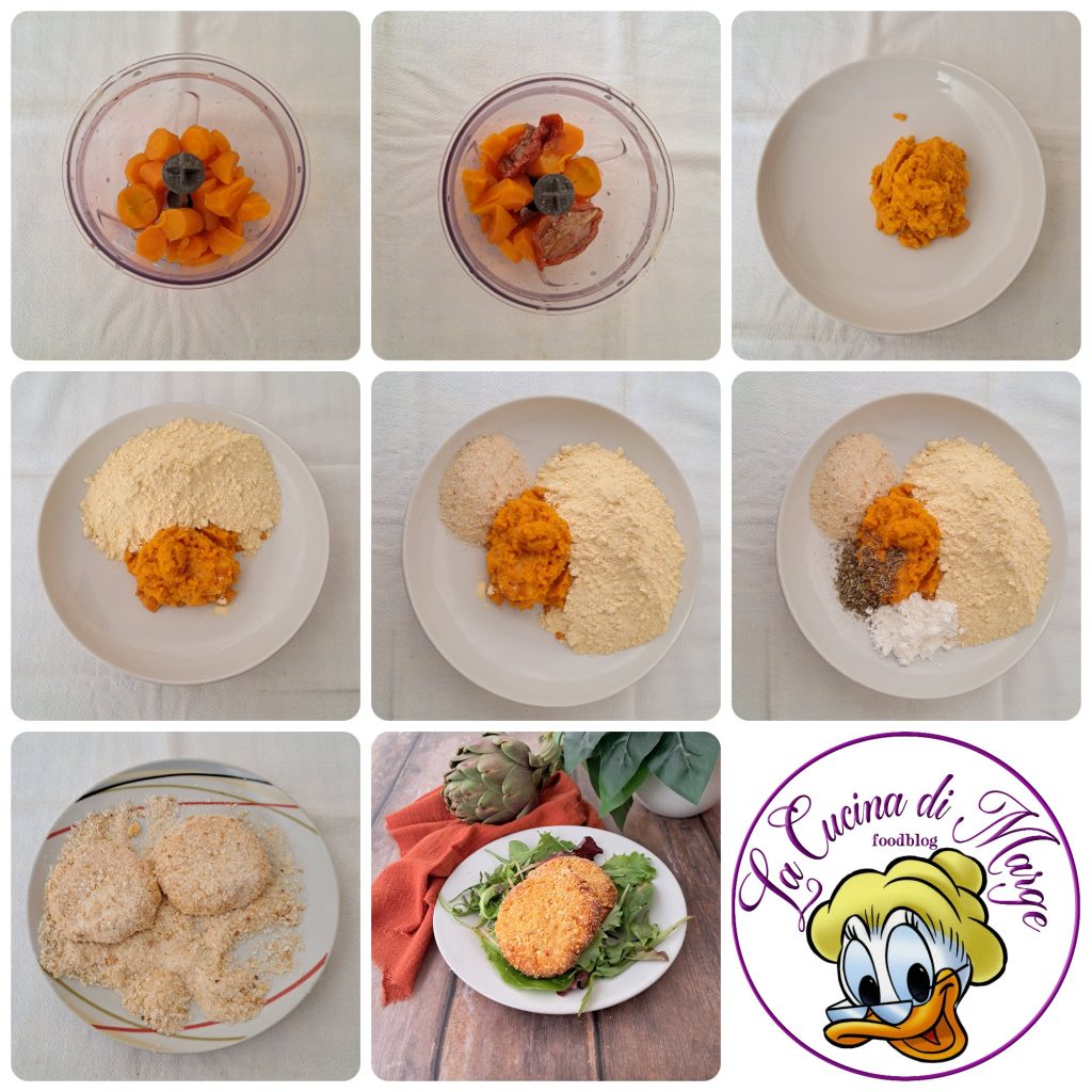 Burger de grão-de-bico e cenoura