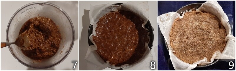 c. cuocere in forno la base della torta mocha mousse al cioccolato e caffè