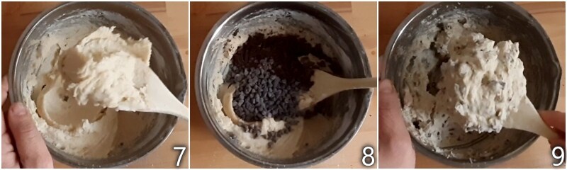 c. fare l'impasto dei cookies americani con gocce di cioccolato