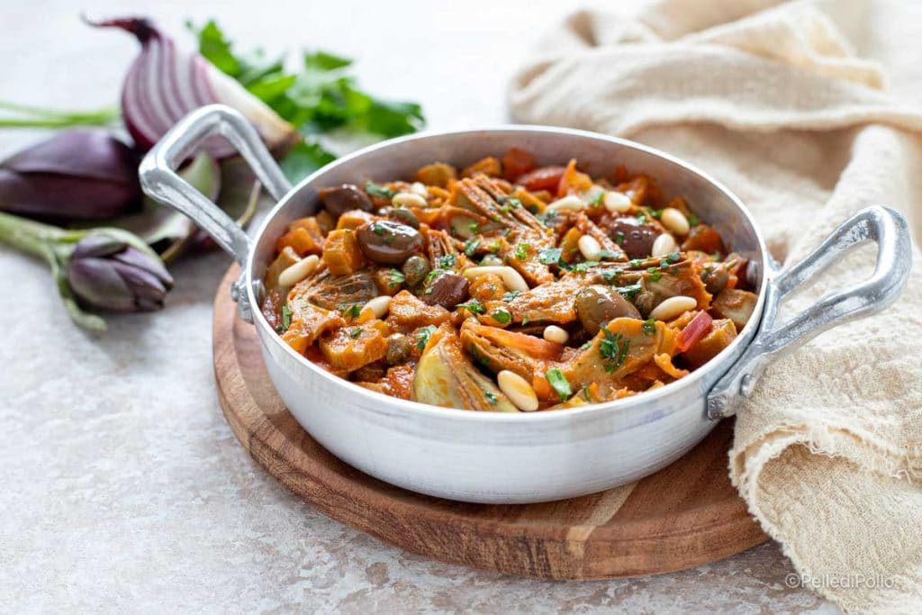 caponata de alcachofras