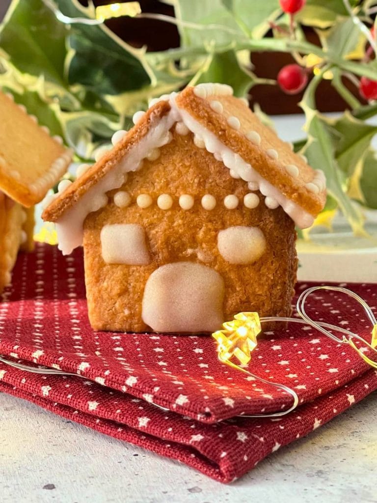 casinhas de Natal como marcadores de lugar
