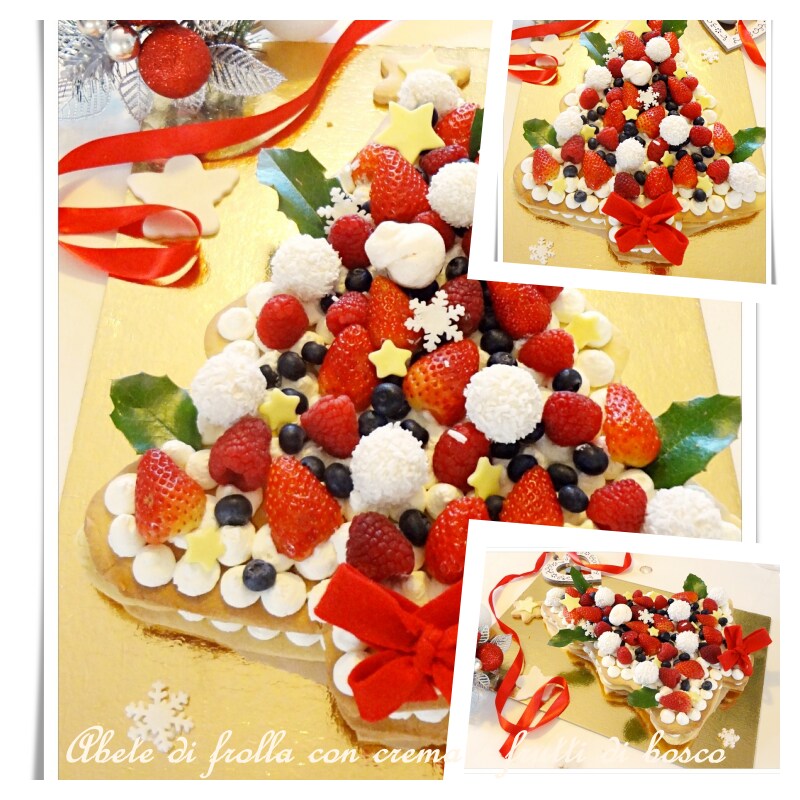 Árvore de Massinha com Creme e Frutas Vermelhas