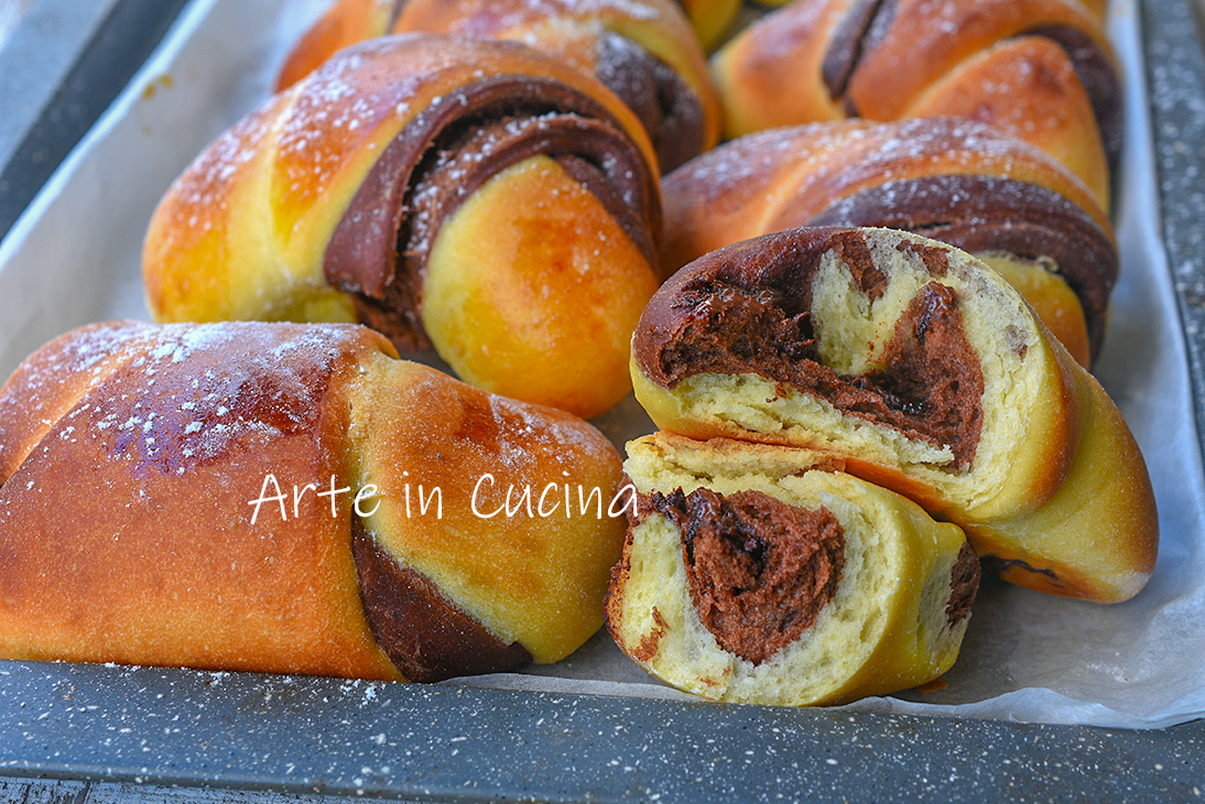 Croissants bicolores com Nutella super macios