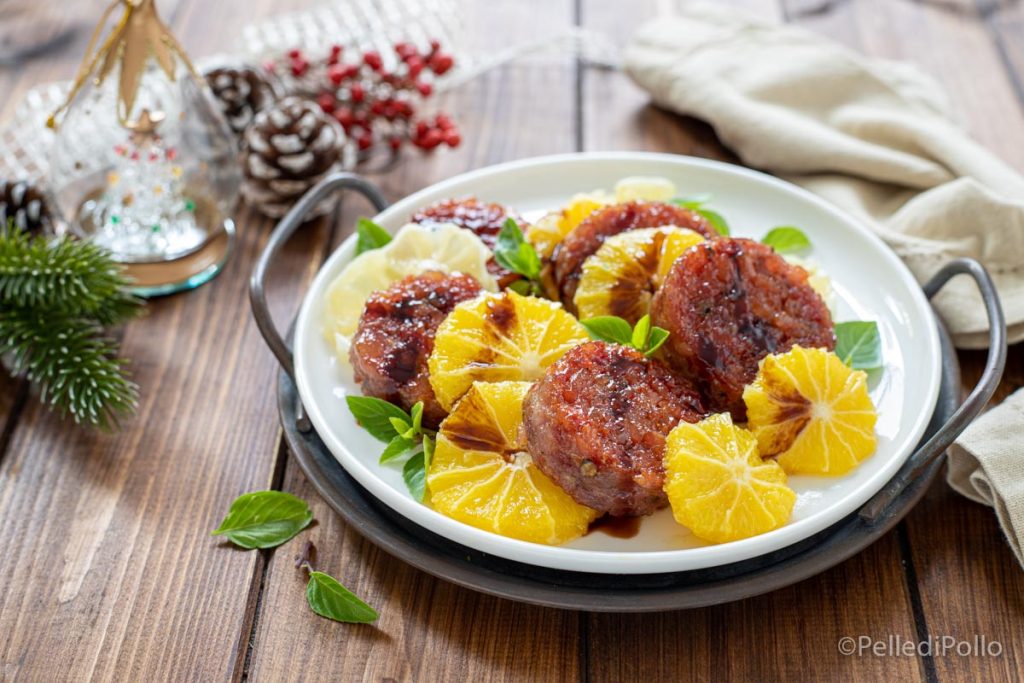 cotechino com cítricos e vinagre balsâmico