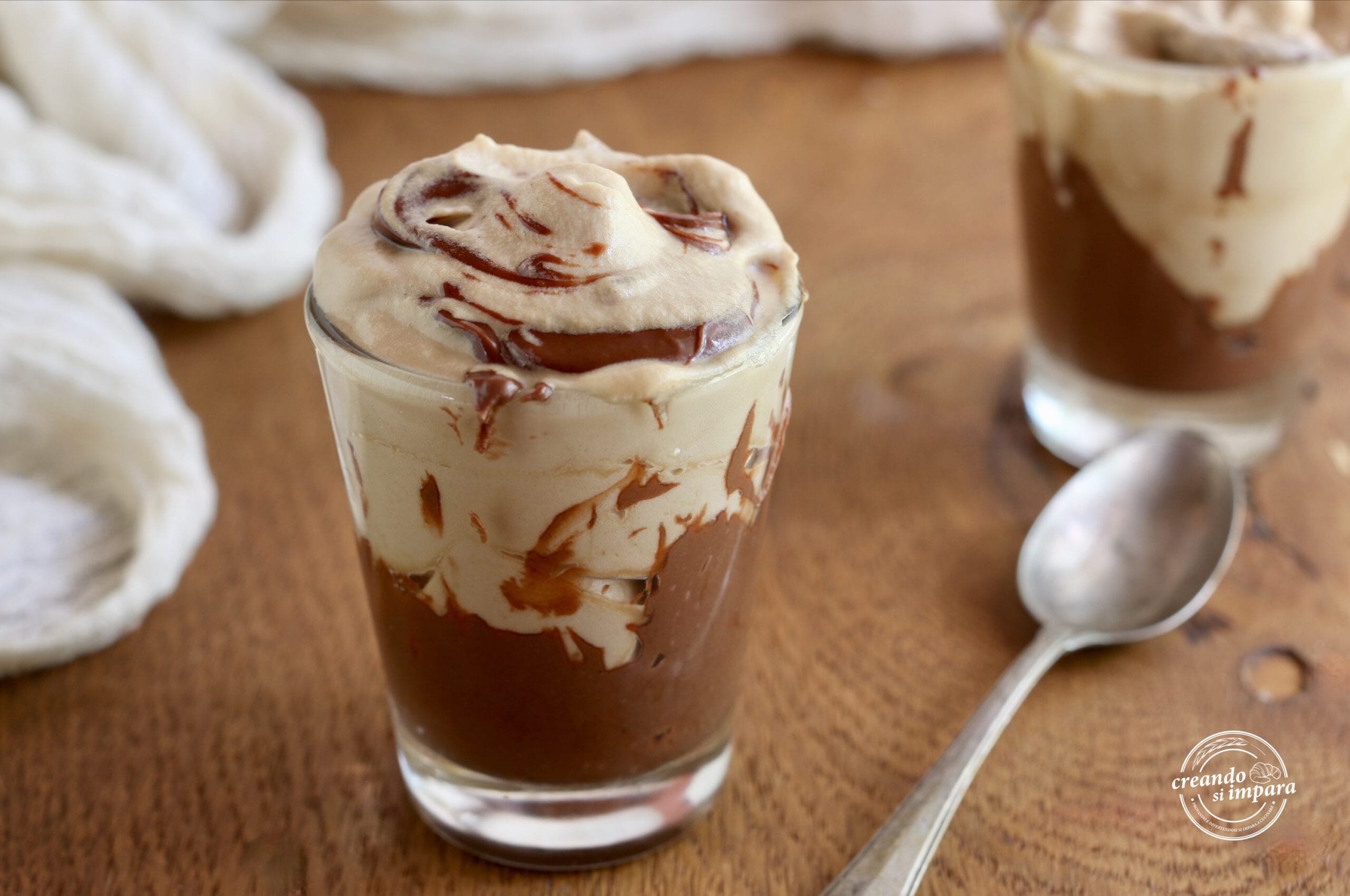 Cremino de café com variegato de Nutella
