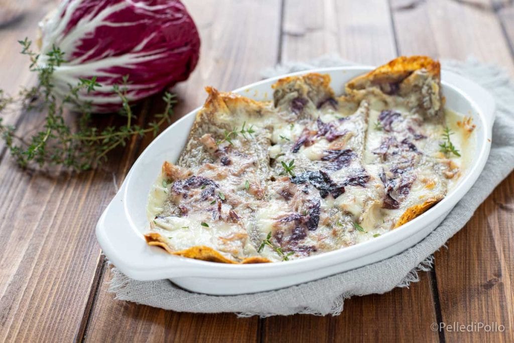 crepes de trigo sarraceno com radicchio
