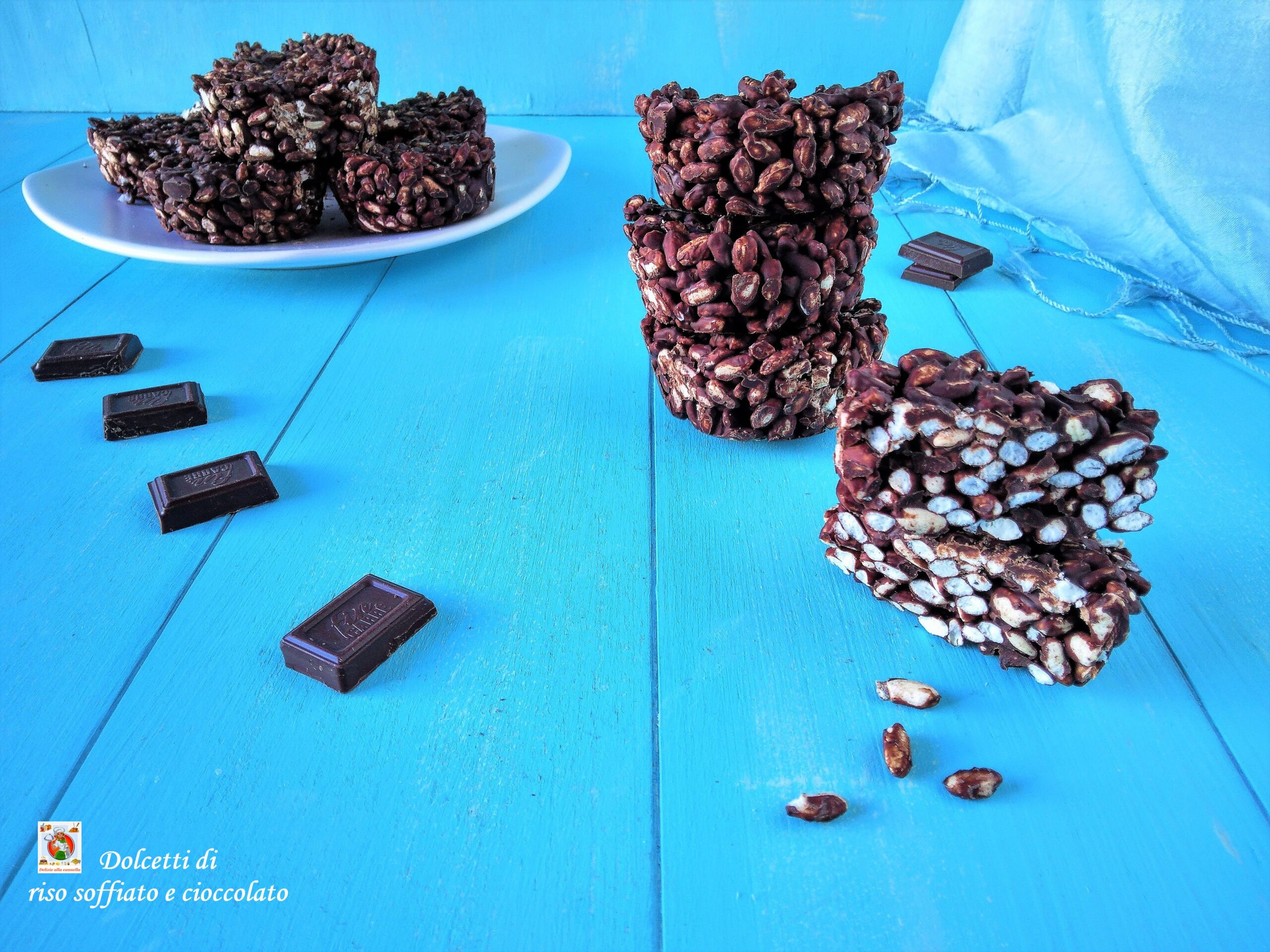 Docinhos de arroz tufado e chocolate