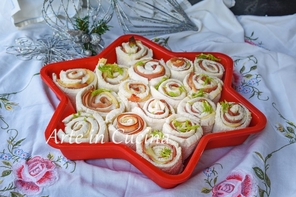Estrela de Natal com pão de forma aperitivo rápido