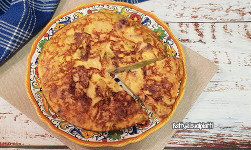 Fritada com brotos de couve variados