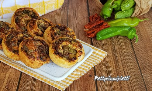 Rolinhos de massa folhada com legumes